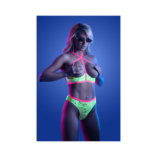 FL Glow Persuasive Contrast BraPanty SM