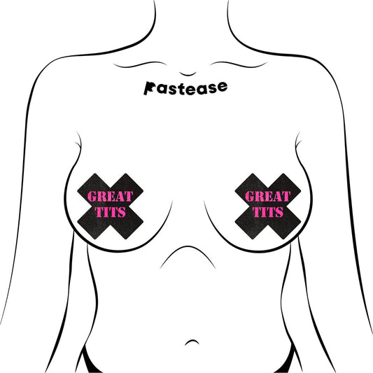 Pastease 'Great Tits' Crosses Black/Pink