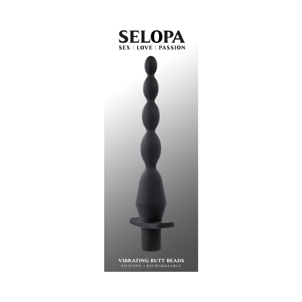 Selopa - Bolas vibradoras para el trasero, recargables, de silicona, color negro