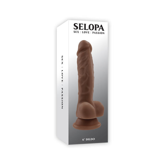 Selopa 6.5 in. Natural Feel Dildo Dark