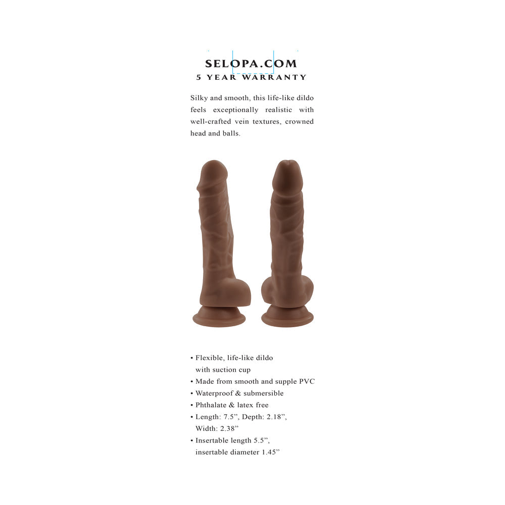 Selopa Natural Feel Dildo 6in Dark