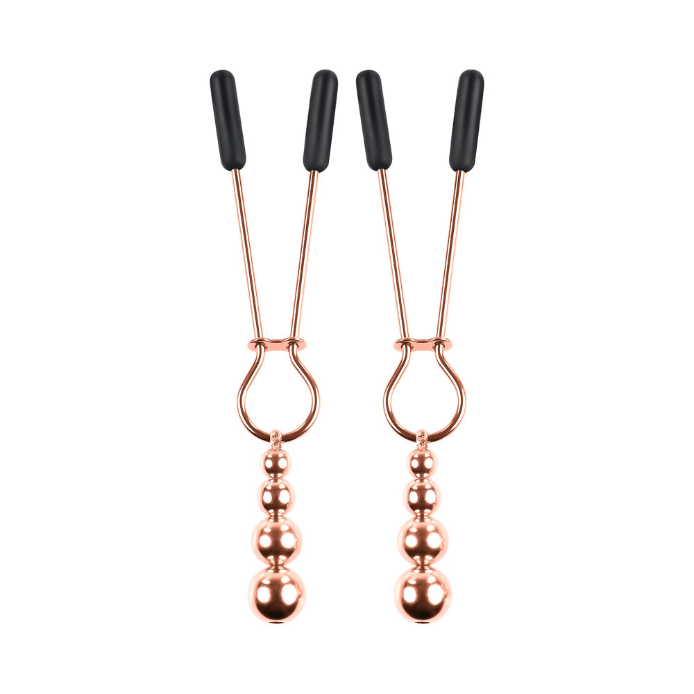 Selopa Beaded Nipple Clamps Stainless Steel Rose Gold