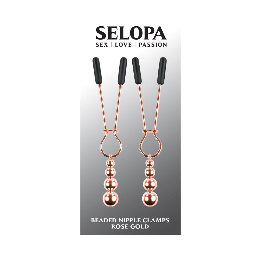 Selopa Beaded Nipple Clamps S.S. Rose Go