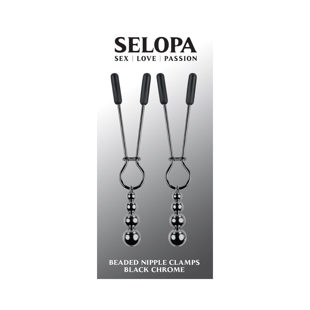 Selopa Beaded Nipple Clamps S.S. Bk Chro