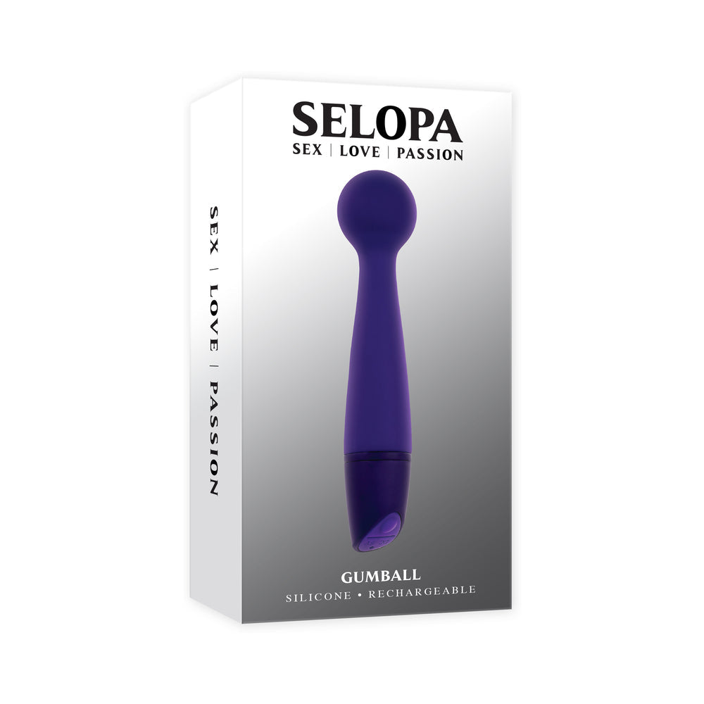 Selopa Gumball Rechargeable Slim Wand Silicone Purple