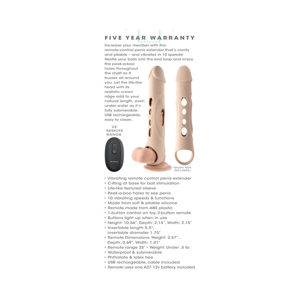 Zero Tolerance Big Boy Extender Rechargeable Extension with Remote Silicone Light