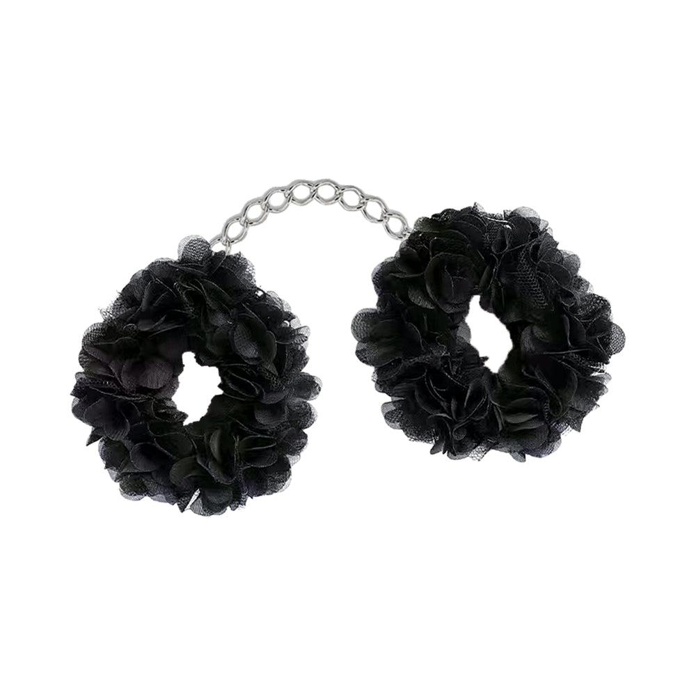 Blossom Luv Cuffs Flower Hand Cuffs Blac