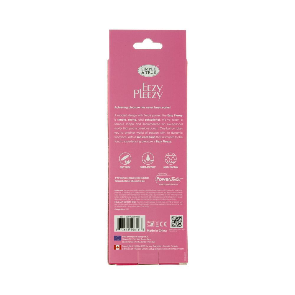 Simple & True Eezy Pleezy Classic Vibrator 7 in. Pink