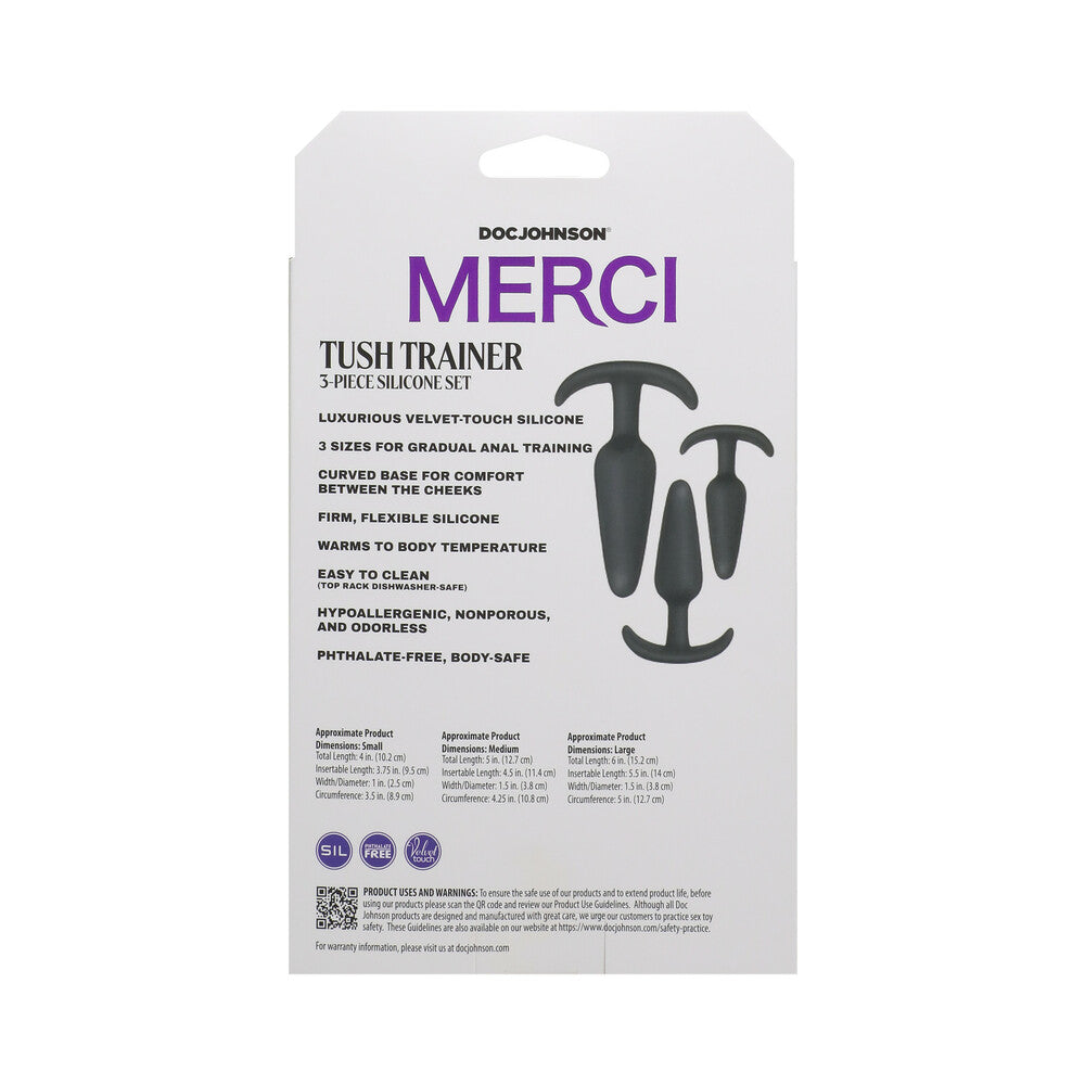 Merci Tush Trainer 3pc Sili Plug Set Blk