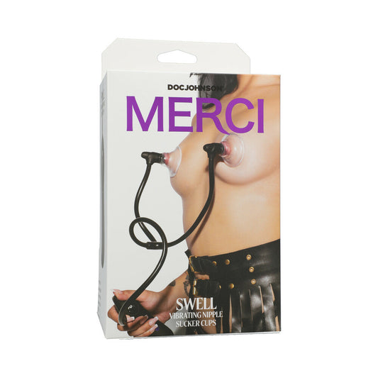 Merci Swell Auto Vibrating Nipple Sucker Cups Black