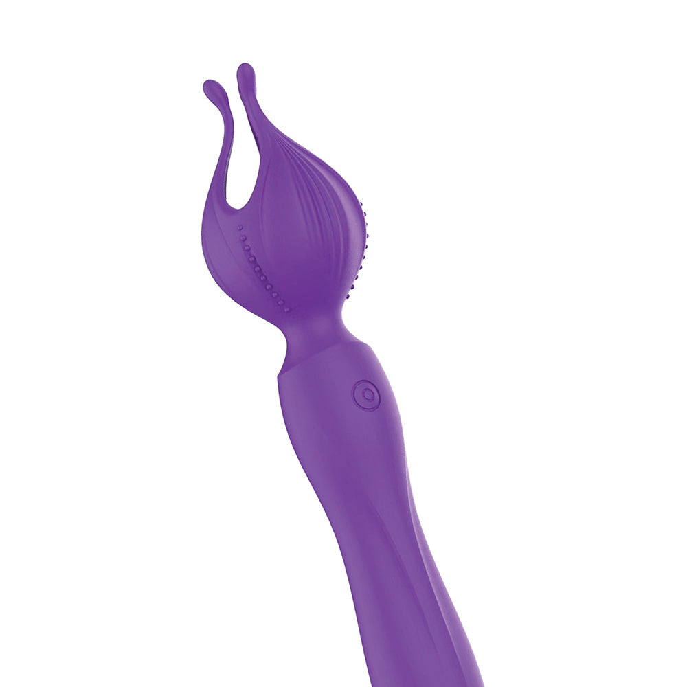 Vibrador de silicona con forma de pétalos de flores Wet Dreams Clitoral Kiss morado