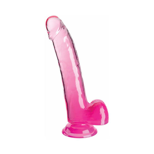 King Cock Clear with Balls 9in Pink