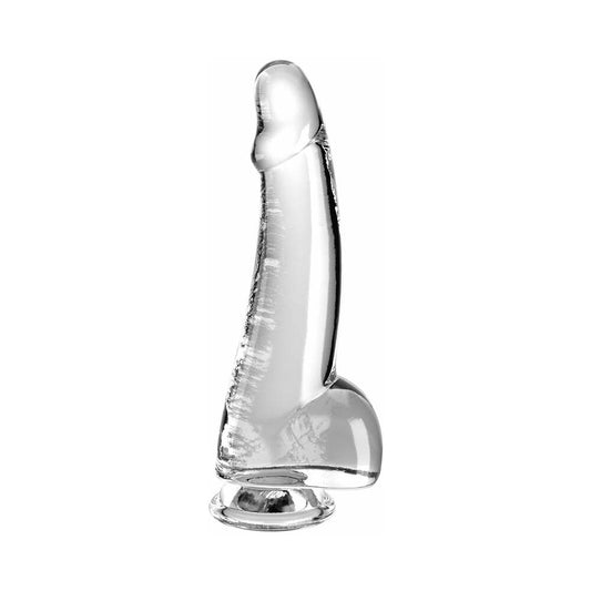 King Cock Clear with Balls 7.5in Clear