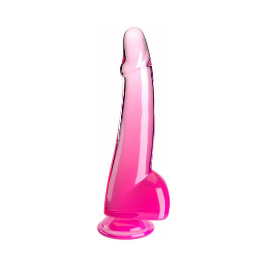 King Cock Clear with Balls 10in Pink