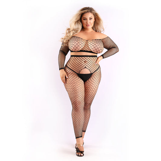 FL Sheer Stunner Rhinestone LS 2pc Q