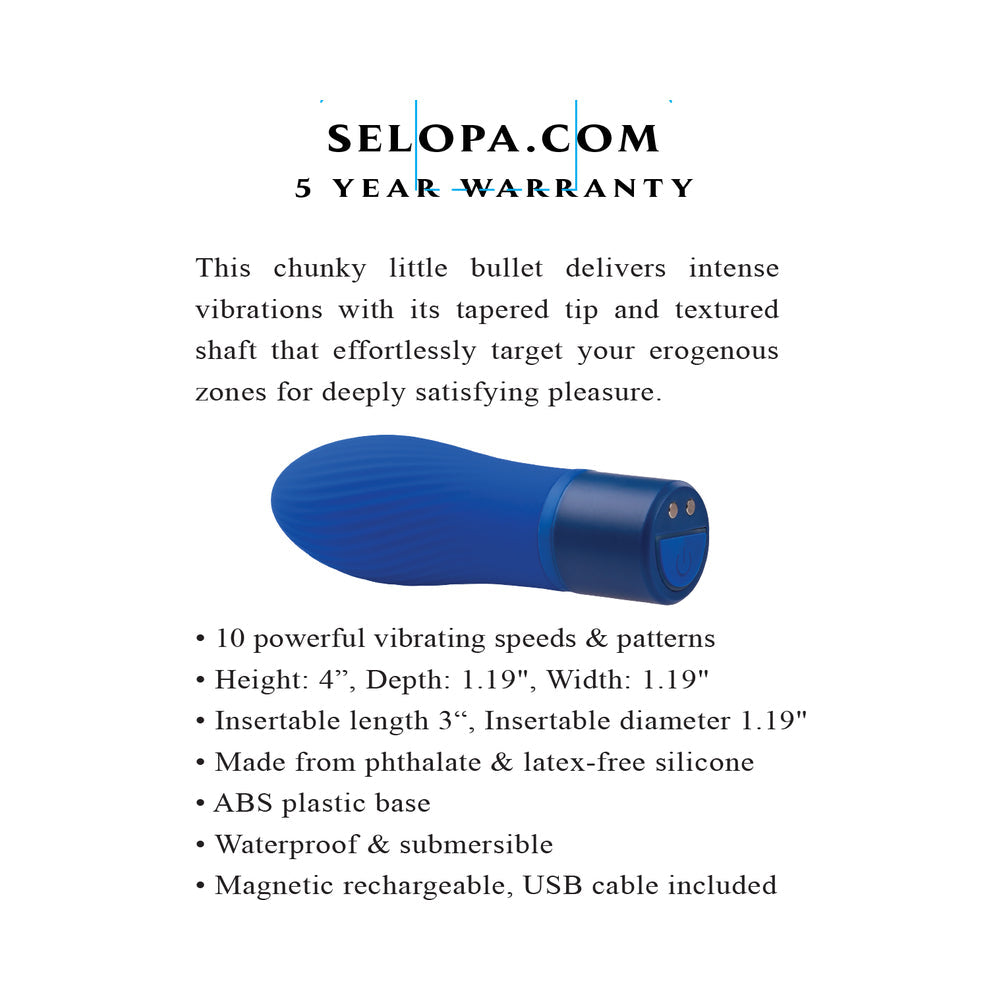 Mini vibrador de silicona recargable Selopa Cobolt Cutie azul