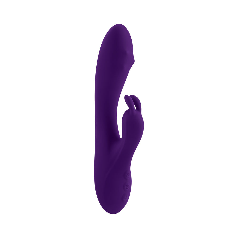 Vibrador conejo giratorio de silicona recargable Playboy On Repeat morado