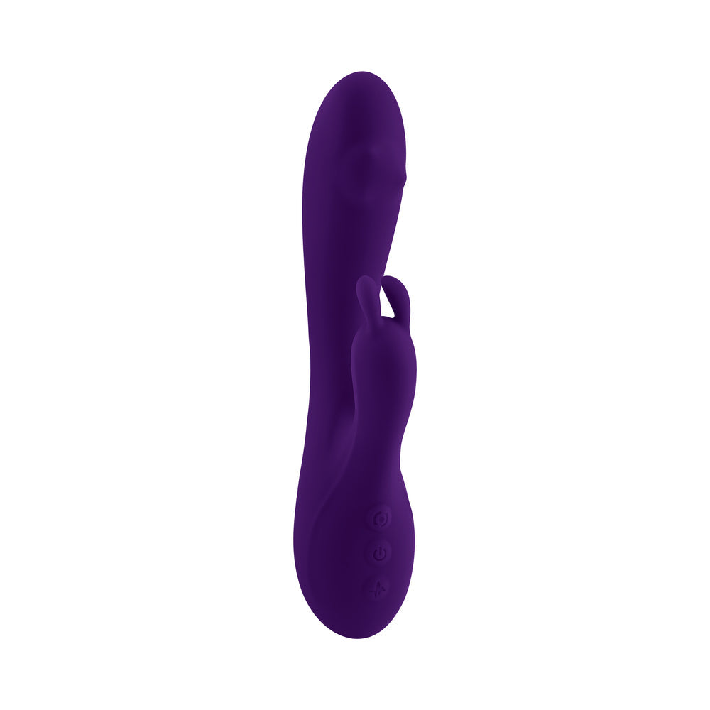 Vibrador conejo giratorio de silicona recargable Playboy On Repeat morado