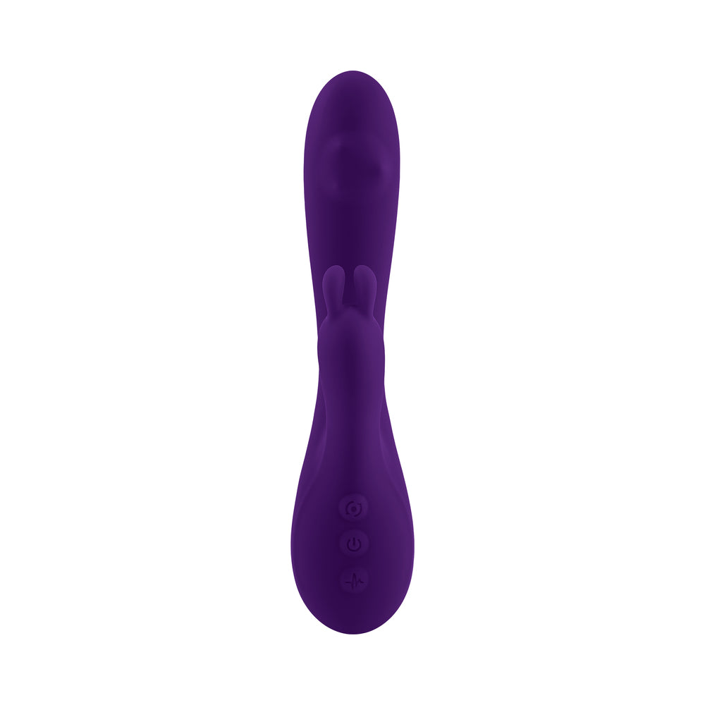 Vibrador conejo giratorio de silicona recargable Playboy On Repeat morado