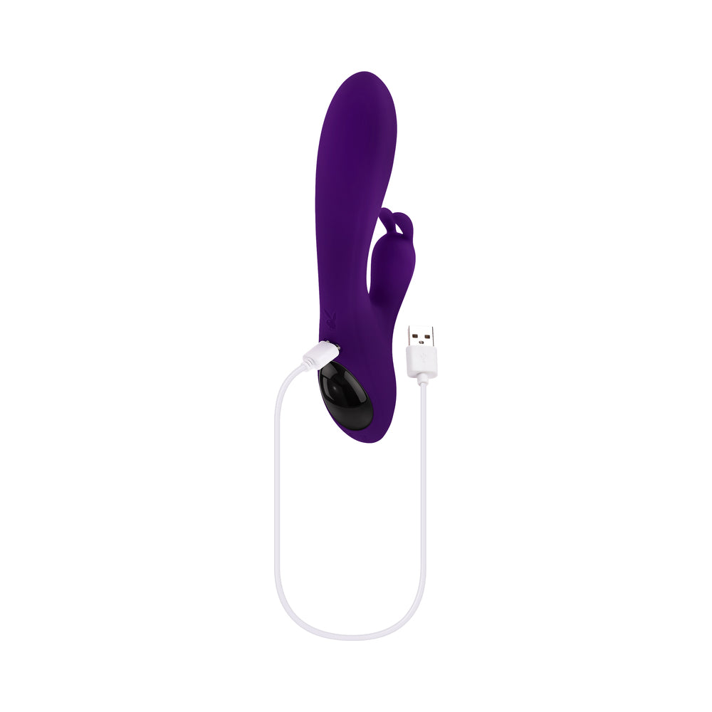 Vibrador conejo giratorio de silicona recargable Playboy On Repeat morado