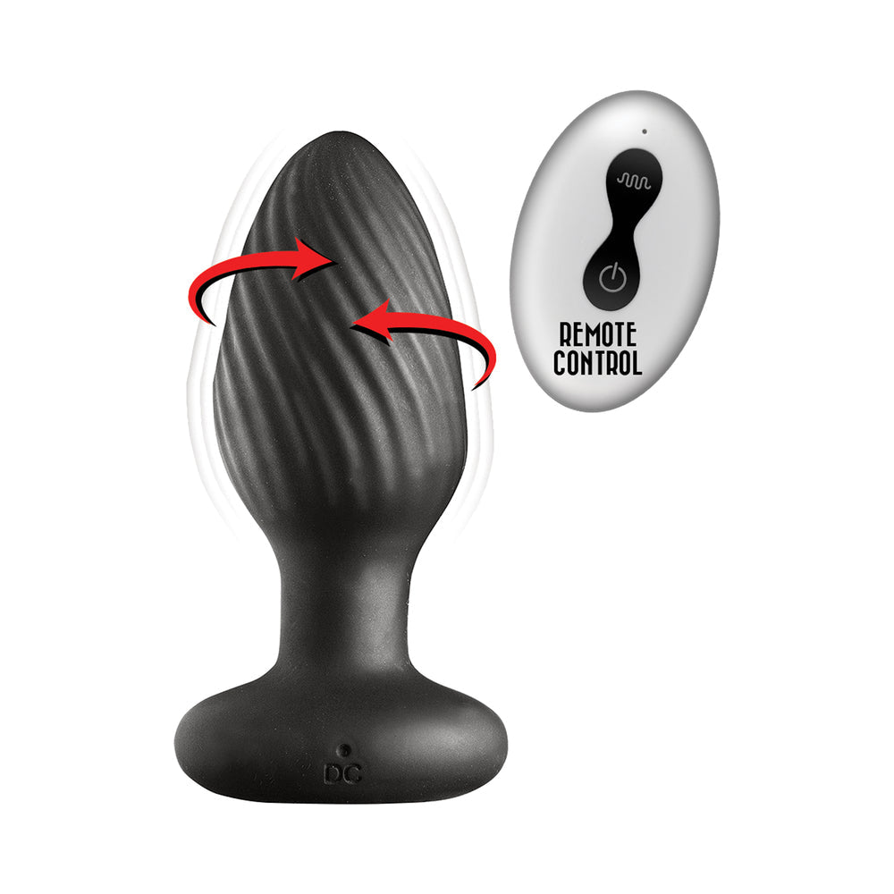 Ass-Sation Remote Vib&Rotat Anal Plug Bk