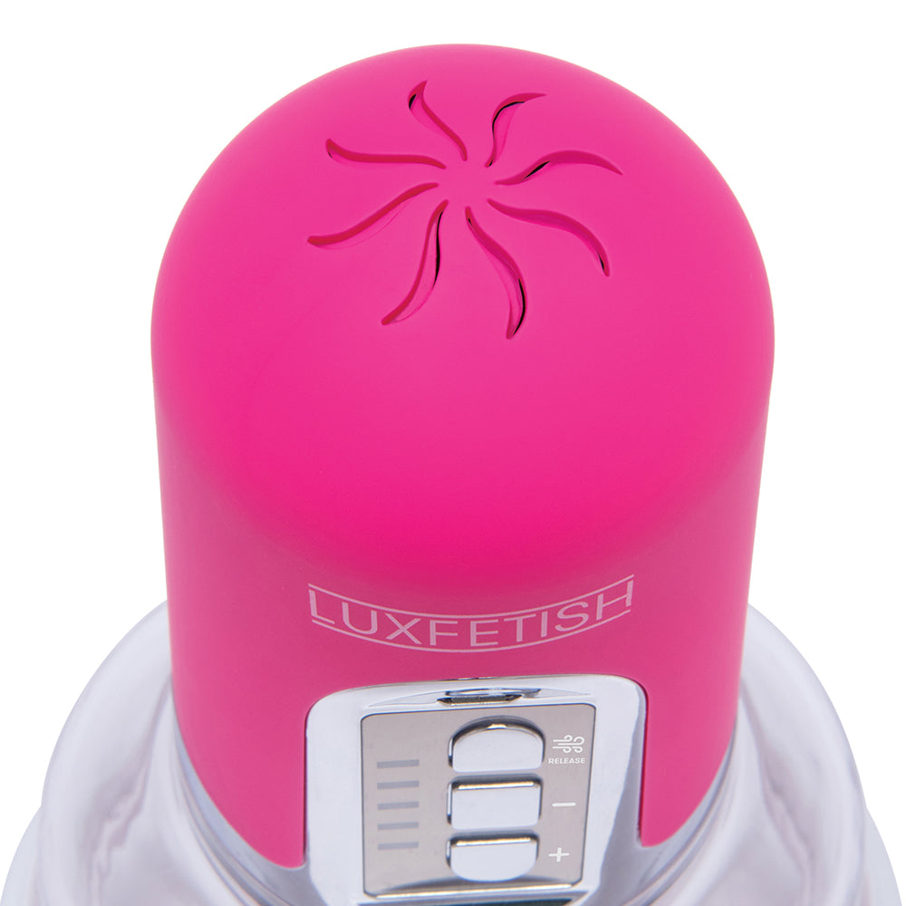 Lux Fetish Rechargeable 4-function Auto Pussy Pump with Clit Clamp