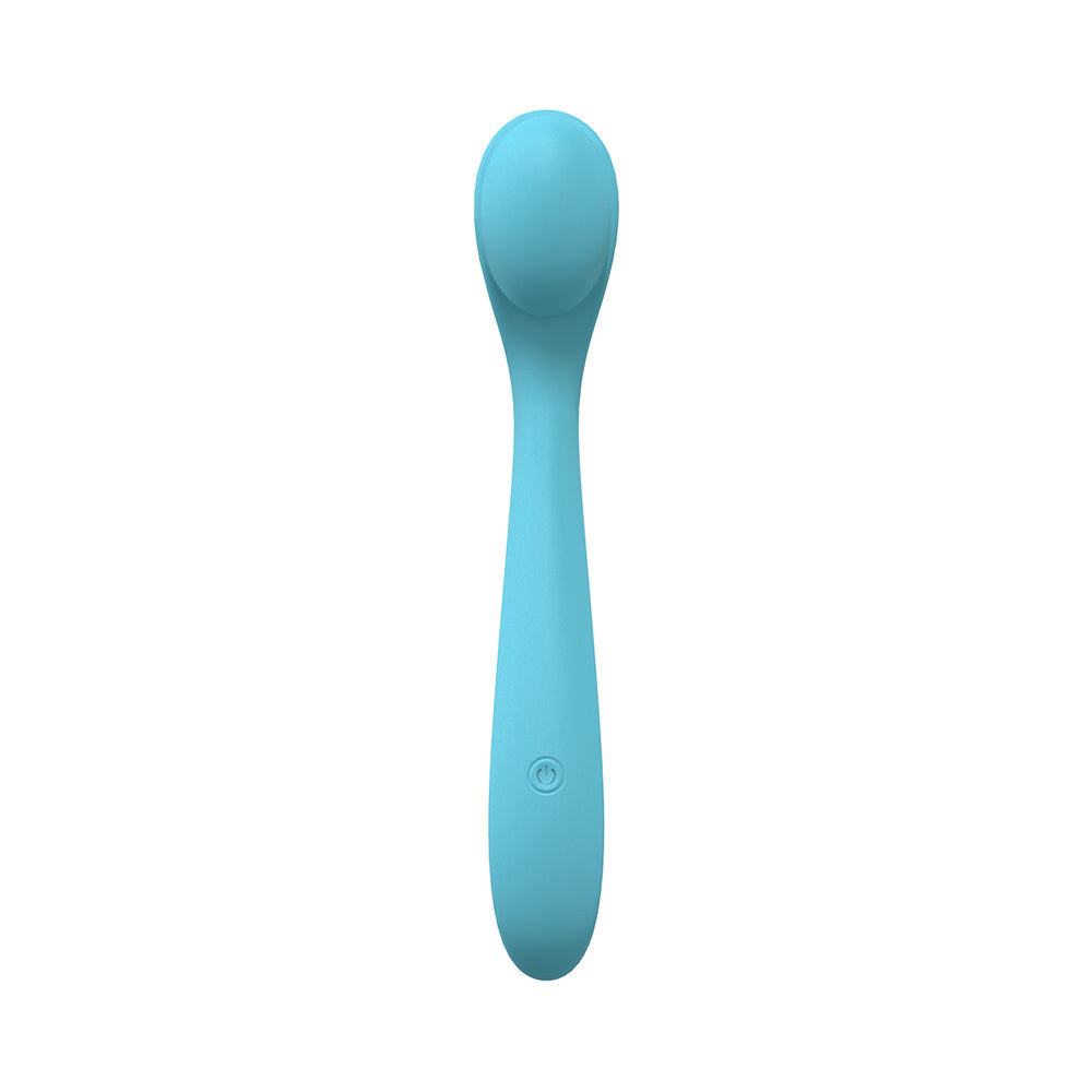 LoveLine Juicy Vibrador flexible de 10 velocidades, de silicona sellada, recargable, sumergible, color azul