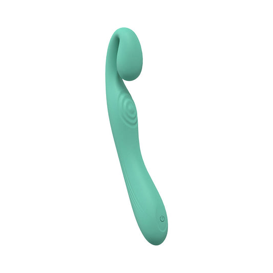 LoveLine Obsession Vibrador con motor dual de 10 velocidades, recargable, de silicona, sellado, sumergible, color verde