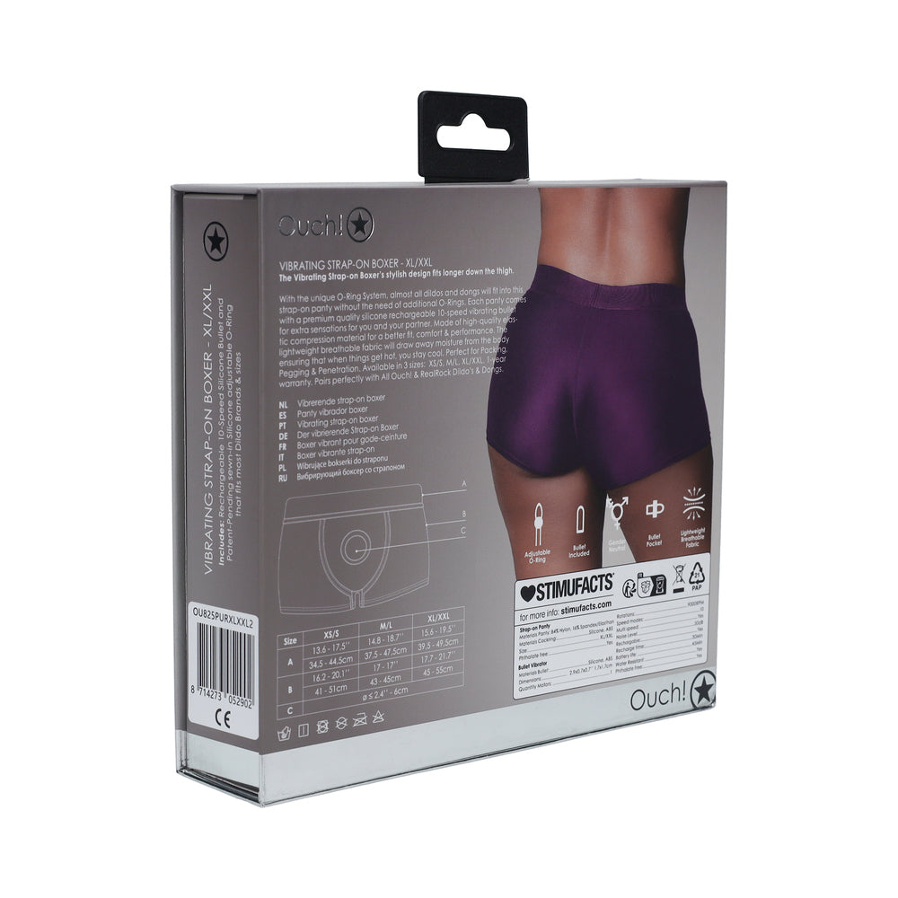 ¡Ay! Bóxer con correa vibratoria morado XL/XXL