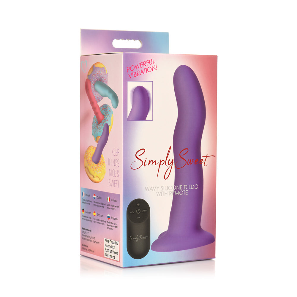 Simply Sweet Vib Wavy Sil Dildo W/RC Pu