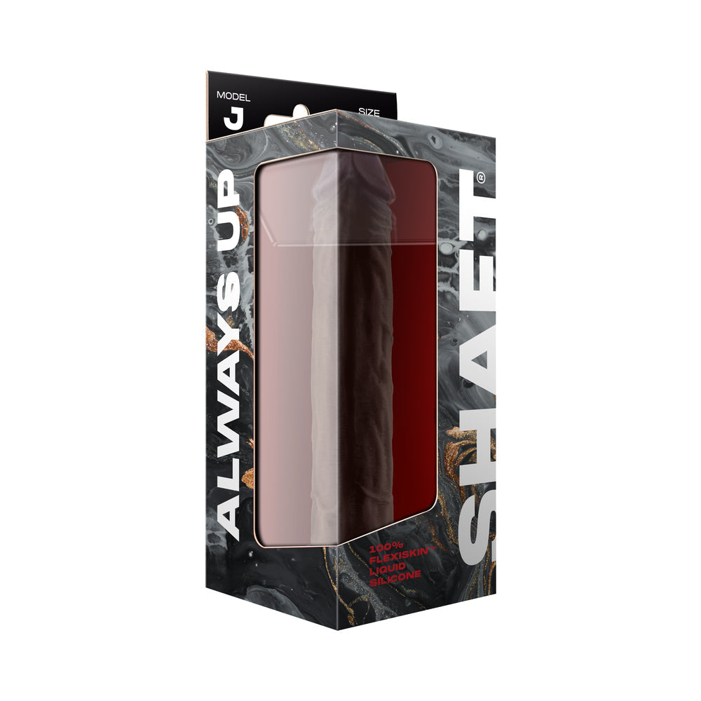 Shaft Model J: 9.5 in. Dual Density Silicone Dildo Mahogany