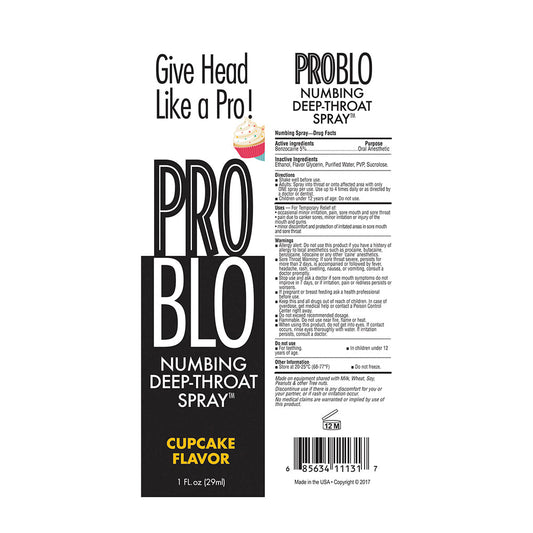 Pro Blo Numbing Spray Cupcake 1oz