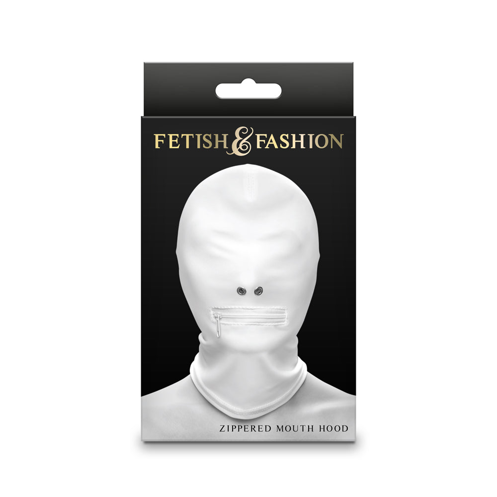 Fetish & Fashion Zippered Mouth Hood White