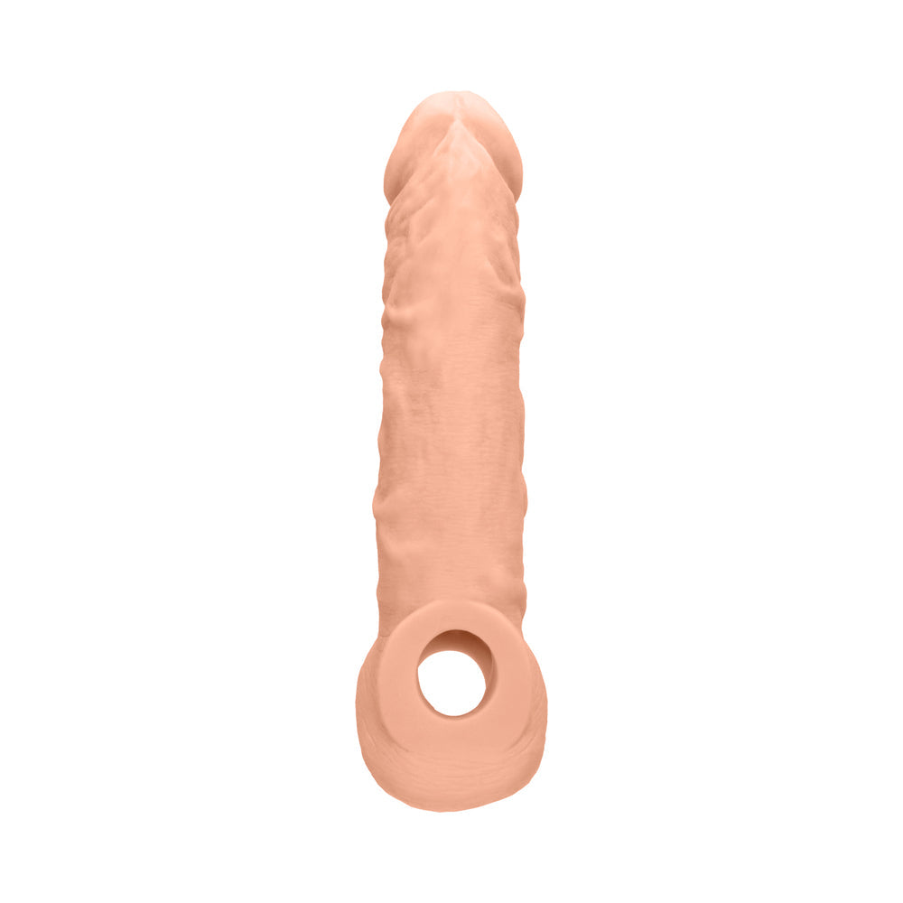 Arnés extensor de pene RealRock Skin de 8 pulgadas, color beige