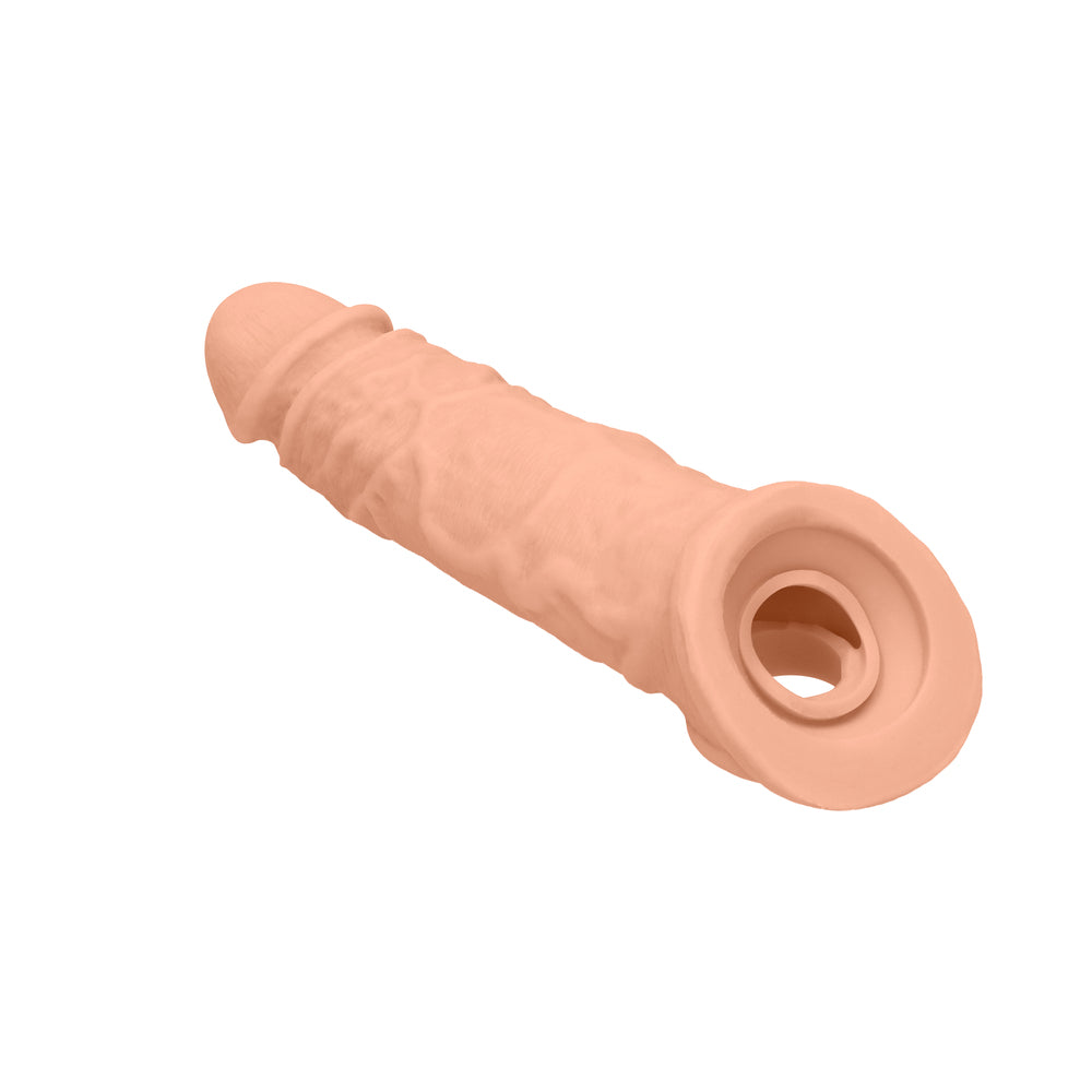 Arnés extensor de pene RealRock Skin de 8 pulgadas, color beige