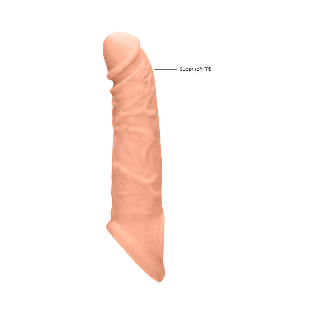 Arnés extensor de pene RealRock Skin de 8 pulgadas, color beige