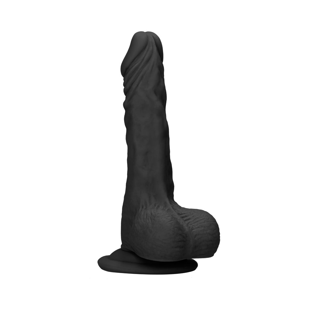 RealRock Skin 10 in. Dildo w/Balls Black