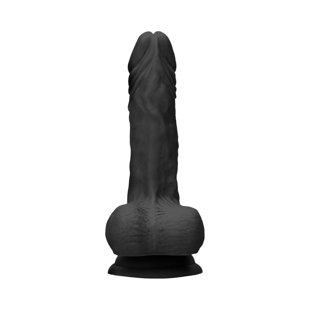 RealRock Skin 10 in. Dildo w/Balls Black