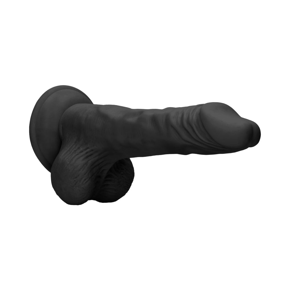 RealRock Skin 10 in. Dildo w/Balls Black