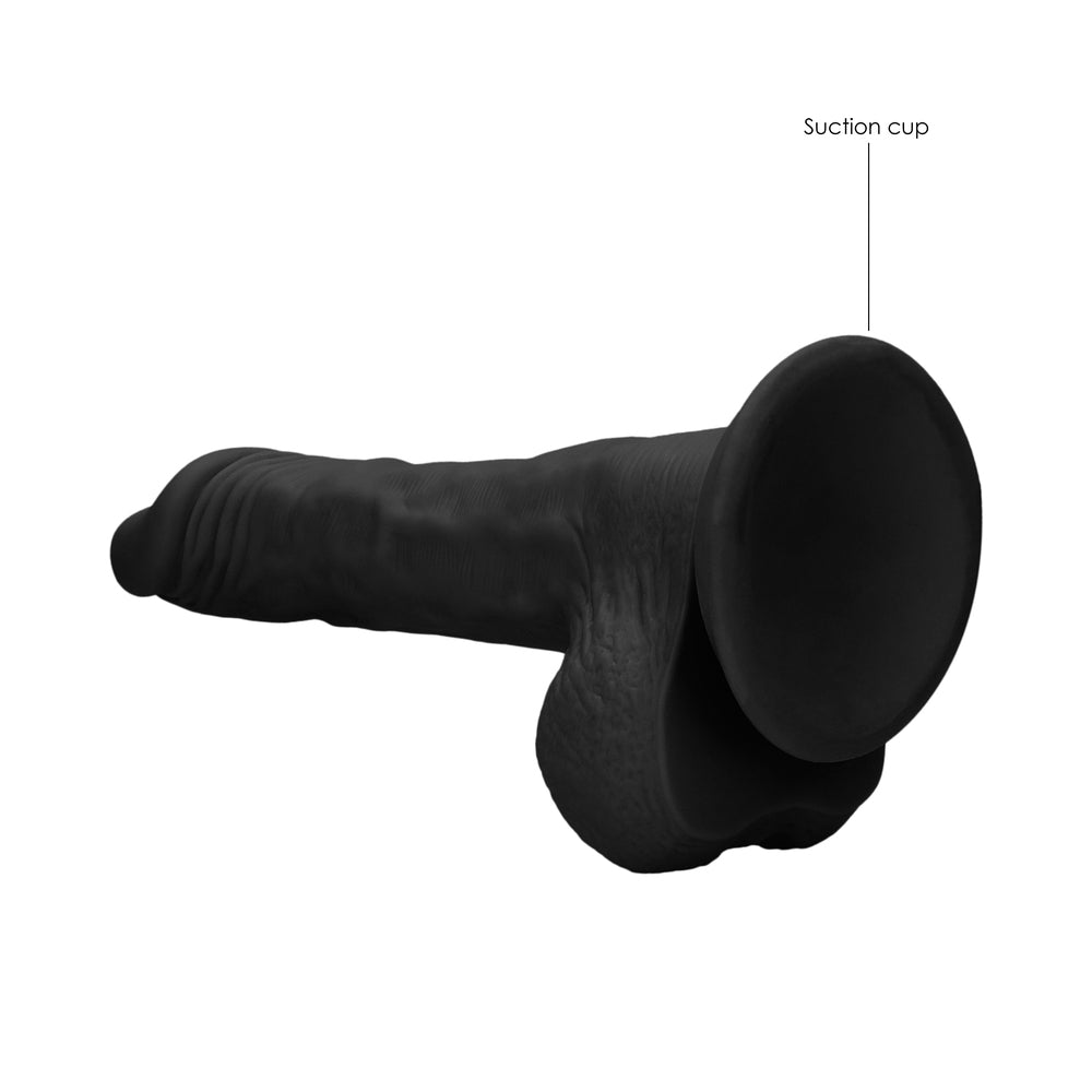 RealRock Skin 10 in. Dildo w/Balls Black