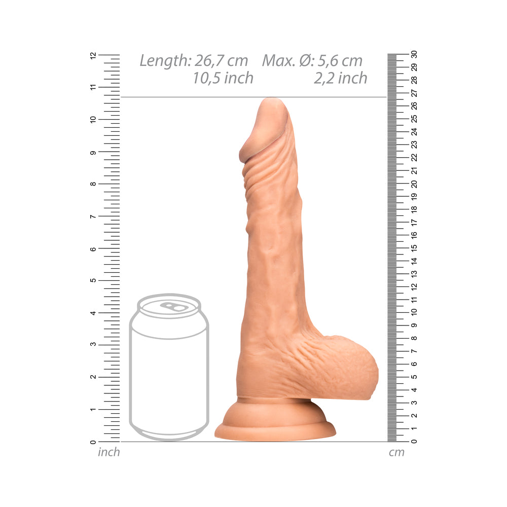 RealRock Skin 10 in. Dildo w/Balls Beige