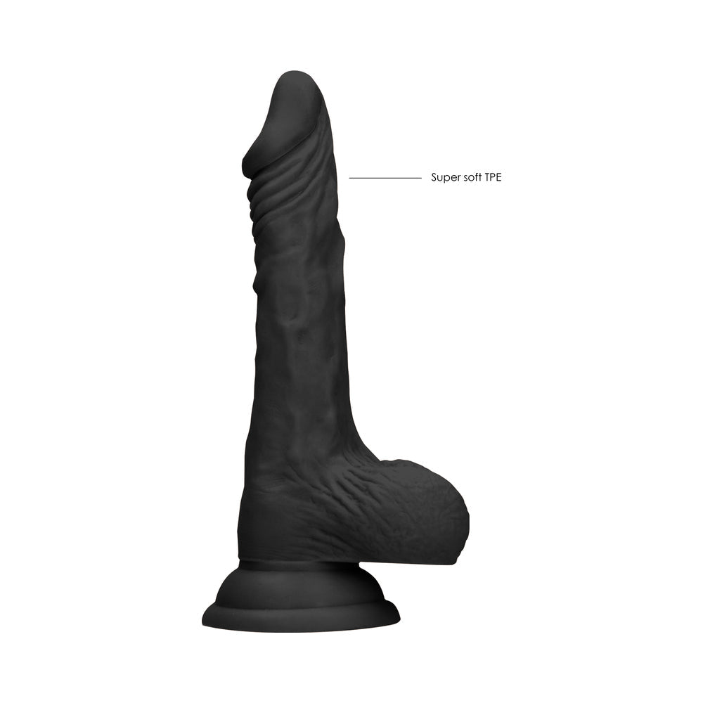 RealRock Skin 9 in. Dildo w/Balls Black