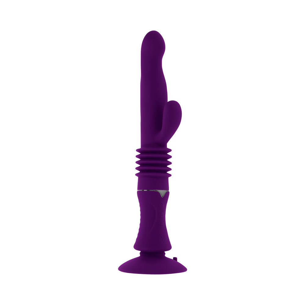 Vibrador de conejo de silicona recargable con efecto de empuje Hoppy Ending de Playboy Acai