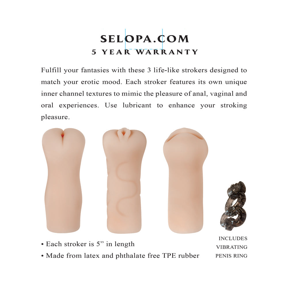 Selopa Party Pack 3pc Stroker Pack Light