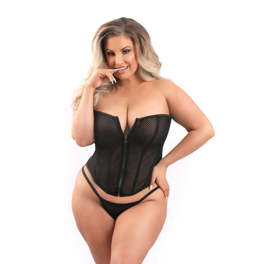 FL Mesh Corset Zipper Front & Panty XL