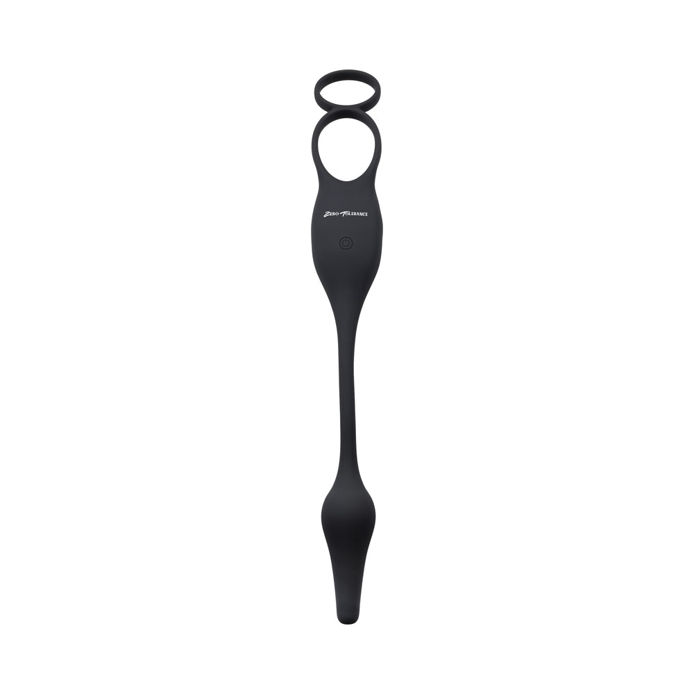 Zero Tolerance Plug & Tug Rechargeable Vibrating C-Ring Combo Silicone Black