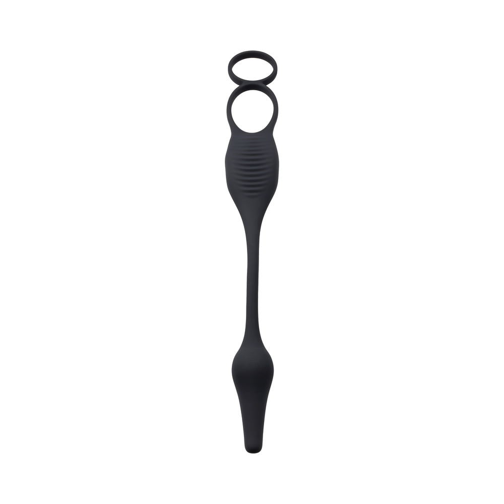 Zero Tolerance Plug & Tug Rechargeable Vibrating C-Ring Combo Silicone Black