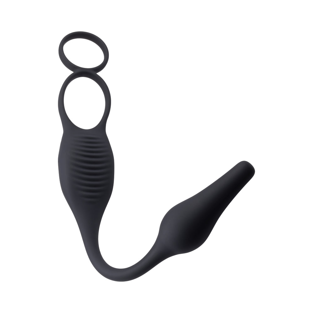 Zero Tolerance Plug & Tug Rechargeable Vibrating C-Ring Combo Silicone Black
