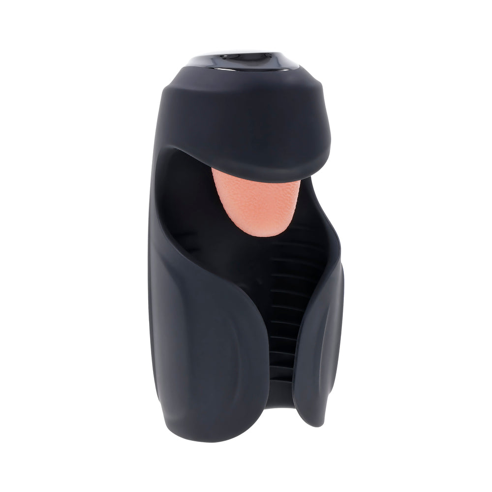 Zero Tolerance Lick The Tip Rechargeable Vibrating Thumping Stroker Silicone Black
