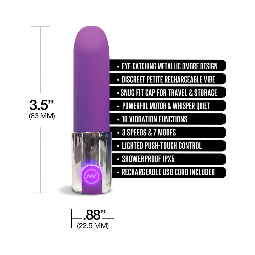 Lápiz labial vibrador recargable Nixie Smooch morado ombré